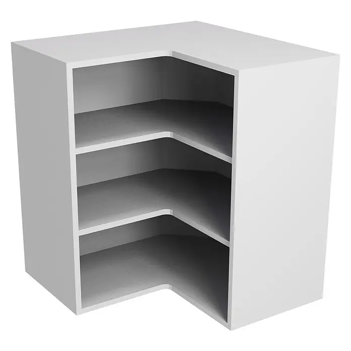 Mueble alto rinconero de cocina casco - An x Pr x Al: 63 x 33 x 70 cm - Estantería esquinera con cuatro estantes en acabado blanco, perfecta para optimizar el espacio y el almacenamiento.
