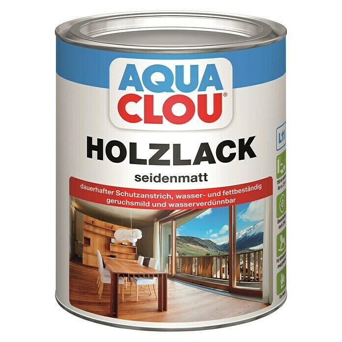 Clou Aqua Holzlack L 11 (Seidenmatt, 750 ml, Farblos)