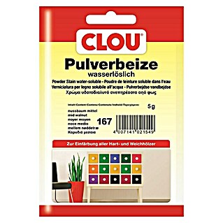 Clou Holzbeize Pulverbeize (Nussbaum mittel, 5 g, Geeignet für: Alle Holzarten)