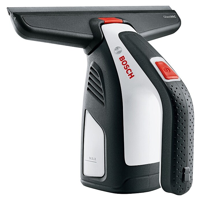 Bosch Limpiadora de cristales de batería GlassVac (Rendimiento por unidad de superficie: Aprox. 105 m²/carga de la batería, Tipo de batería: Iones de litio)