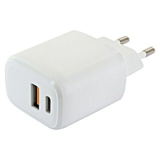 Schwaiger USB-Ladeadapter (Weiß, USB-A-Buchse, USB-C-Buchse)