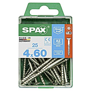 Spax Senkkopfschraube (Ø x L: 4 x 60 mm, Edelstahl, 25 Stk., Vollgewinde)