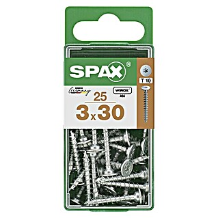 Spax Universalschraube T-STAR plus WIROX (Ø x L: 3 x 30 mm, Vollgewinde, 25 Stk., Silber)