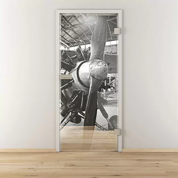 Diamond Doors Glasdrehtür 619 - 709 x 1.972 mm, DIN Anschlag: Rechts, Einscheibensicherheitsglas (ESG) - Stimmungsaufnahme