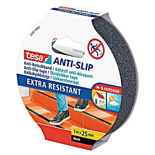 Tesa Protizdrsni trak (Črn, 5 m x 25 mm)