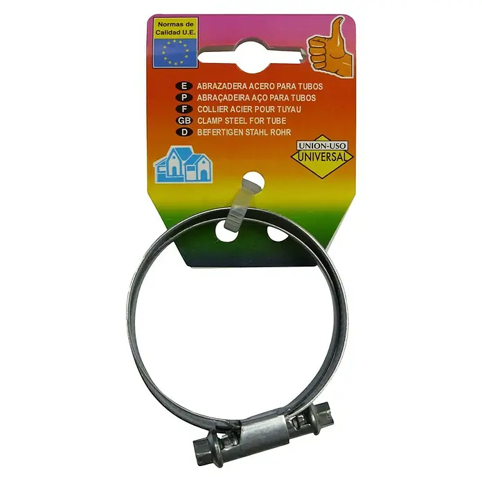 Abrazadera para manguera 9 mm - Alcance de sujeción: 40 mm - 60 mm, 2 ud. - Abrazadera de tubo de acero para fijar tubos, ideal para instalaciones de fontanería y calefacción.