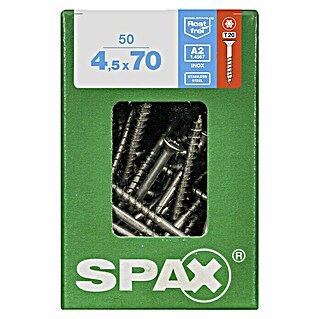 Spax T-Star plus Senkkopfschraube Rostfrei (Ø x L: 4,5 x 70 mm, Edelstahl rostfrei A2, 50 Stk., Teilgewinde)