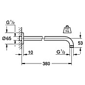 Grohe Brausearm (Länge: 38 cm, ½″, Rund)