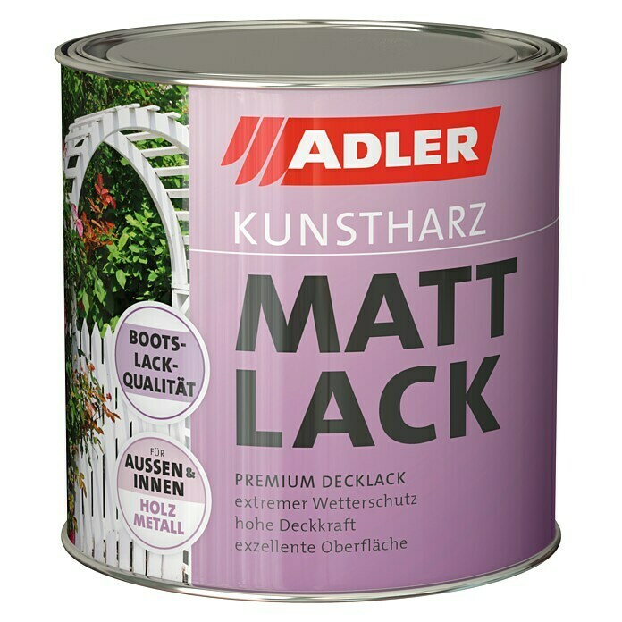 Adler Kunstharzlack SamtAlkyd (Tiefschwarz, 750 ml, Seidenmatt)