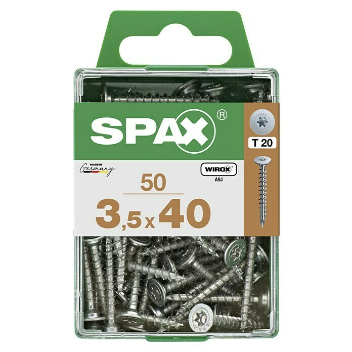 SPAX - schwarz verzinkt - Senkkopf T-STAR plus TX 20 - 3,5x20 - Vollgewinde