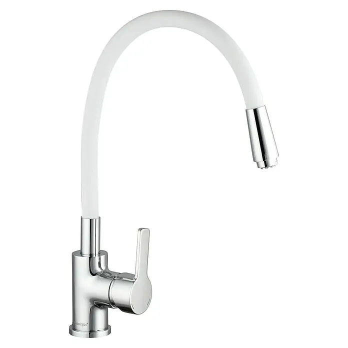 Camargue Spültischarmatur Flexo - Niederdruck, Weiß/Chrom, Glänzend - Elegante Küchenarmatur in Chrom mit weißem, flexiblem Auslauf. Das schlichte Design passt perfekt in jede moderne Küche.