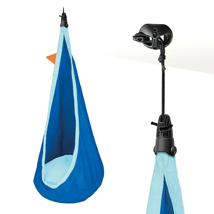 La Siesta Hängesessel Joki für Kinder - Dolphy - Hängesessel Joki Outdoor von La Siesta in Blau mit Aufhängesystem für den Außenbereich, ideal zum Entspannen und Spielen.