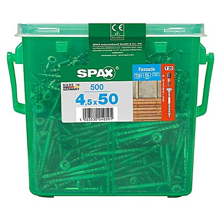 Spax T-Star plus Terrassenschraube (Ø x L: 4,5 x 50 mm, Edelstahl rostfrei A2, 500 Stk.)