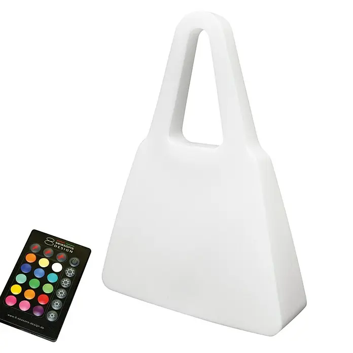 8 Seasons Design Shining LED-Dekoleuchte Bag - 6 W, Weiß, L x B x H: 19 x 55 x 75 cm - 8 Seasons Design LED-Leuchte in Form einer Tragetasche mit einer Fernbedienung zur Steuerung der Farben und Helligkeit.
