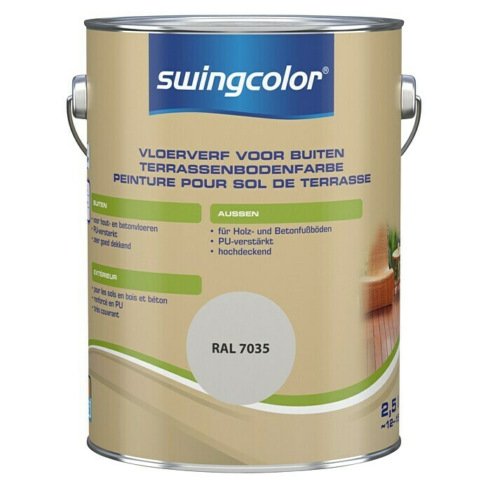 swingcolor Vloerverf voor buiten (Lichtgrijs, 2,5 l, Zijdemat) | BAUHAUS
