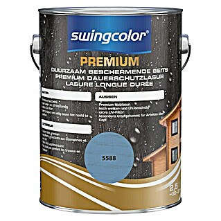 swingcolor Premium Houtbeits voor langdurige bescherming (2,5 l, Aquablauw, Zijdeglans)