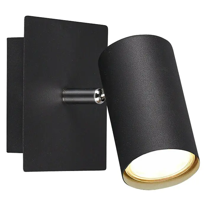 Trio Leuchten Marley Deckenstrahler - 25 W, L x B x H: 12 x 12 x 15 cm, Schwarz matt, GU10, 1 Stk. - Schwarze Wandleuchte mit zylindrischem Lampenkopf und rechteckiger Montageplatte, die elegantes Licht spendet und sich perfekt in moderne Interieurs einfügt.