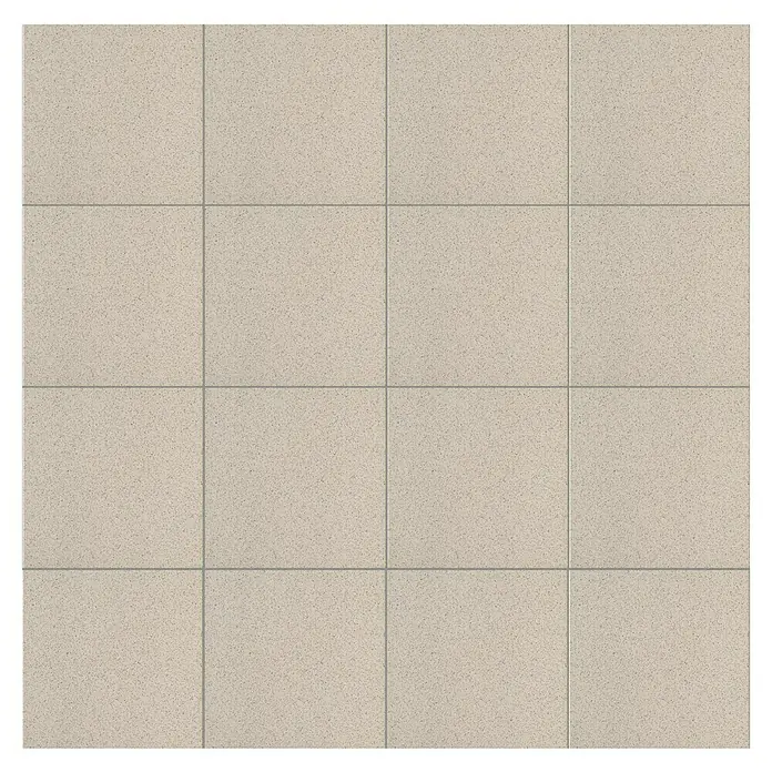 Feinsteinzeugfliese Pompei - 30 x 30 cm, Sand, Matt - Nahaufnahme von quadratischen, beigen Fliesen mit feiner, gesprenkelter Textur, die ein modernes und sauberes Design präsentieren.