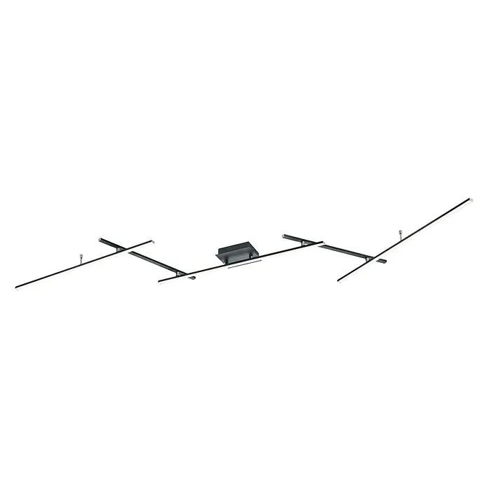 Trio Leuchten LED-Deckenleuchte Arvin - 22 W, L x B x H: 50 x 24,5 x 8,5 cm, Schwarz, RGBW - Moderne Deckenleuchte mit LED-Technologie. Das Design umfasst mehrere Lichtarme für eine optimale Ausleuchtung des Raumes.