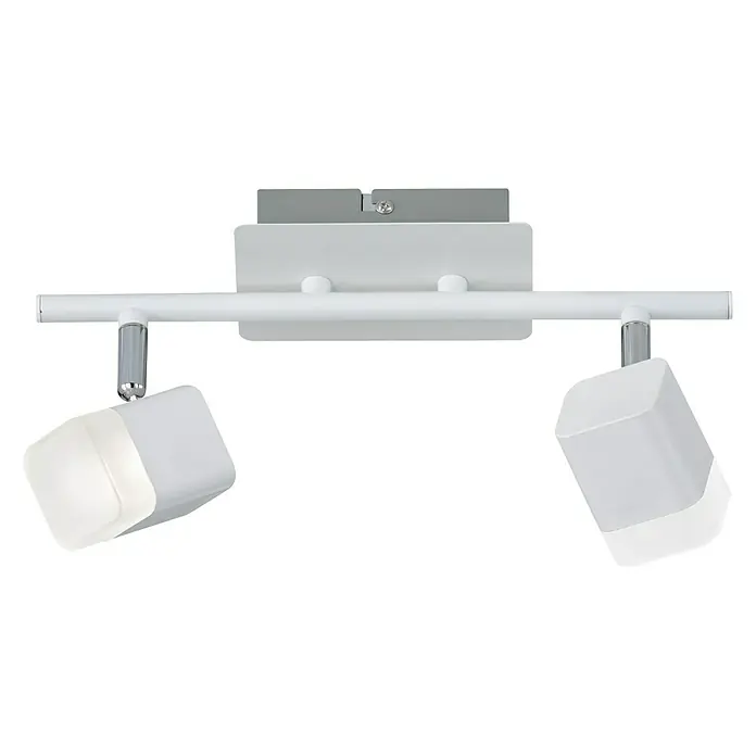 Reality Leuchten Roubaix LED-Deckenstrahler - 8 W, L x B x H: 9 x 34 x 14,5 cm, Weiß, Warmweiß, 2 Stk. - Moderne Deckenleuchte mit zwei Strahlern in Weiß, ideal für stilvolle Innenräume. Schlichtes Design sorgt für helle und gezielte Beleuchtung.