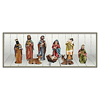 Krippenfiguren-Set (L x B x H: 27 x 5 x 12,5 cm, Gesamtumfang: 9 -tlg., Mehrfarbig)