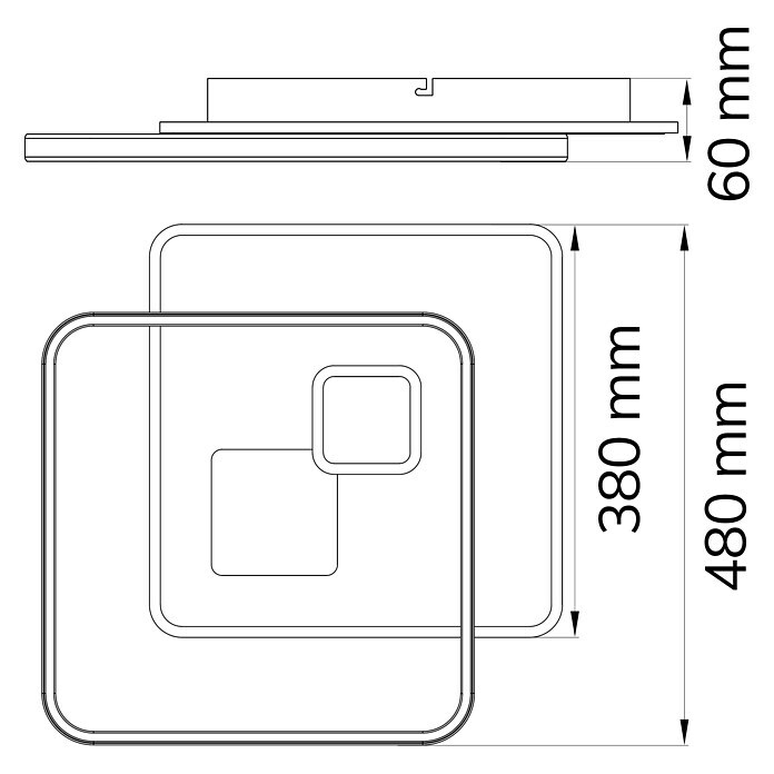6 L x W, Weiß, LED-Deckenleuchte WOFI BAUHAUS Akon H: 48 x Kaltweiß) (43,5 x | 38 cm, x B