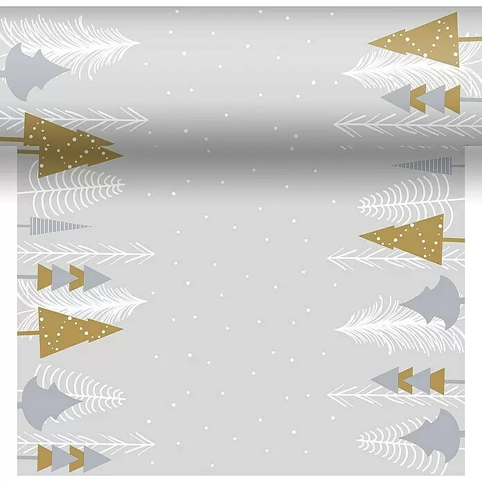 Duni Tischläufer Dunicel® 3 in 1 - 4,8 x 0,4 m, Winter Trees - Detailaufnahme