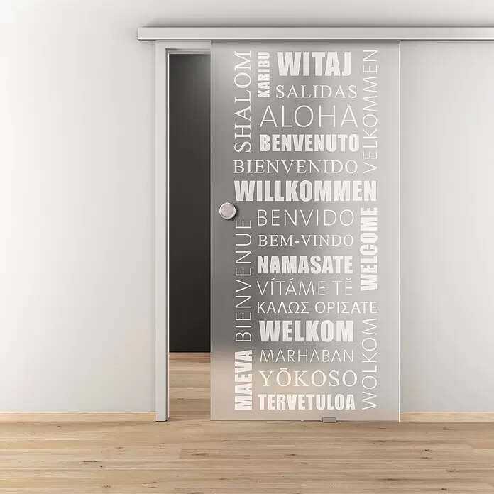 Diamond Doors Glasschiebetür 544 - 935 x 2.058 mm, Einscheibensicherheitsglas (ESG), Milchglas - Stimmungsaufnahme