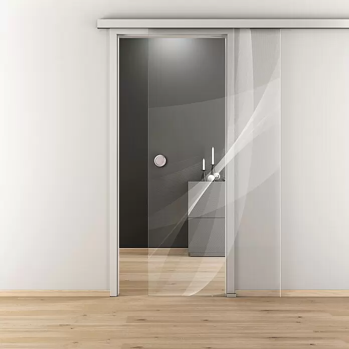 Diamond Doors Glasschiebetür 635 - 935 x 2.058 mm, Einscheibensicherheitsglas (ESG), Klarglas - Stimmungsaufnahme