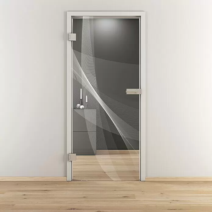Diamond Doors Glasdrehtür 635 - 959 x 1.972 mm, DIN Anschlag: Links, Klarglas - Stimmungsaufnahme