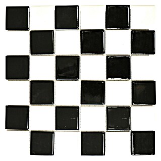 Mosaikfliese Quadrat CD 200 (29,8 x 29,8 cm, Schwarz/Weiß, Glänzend)