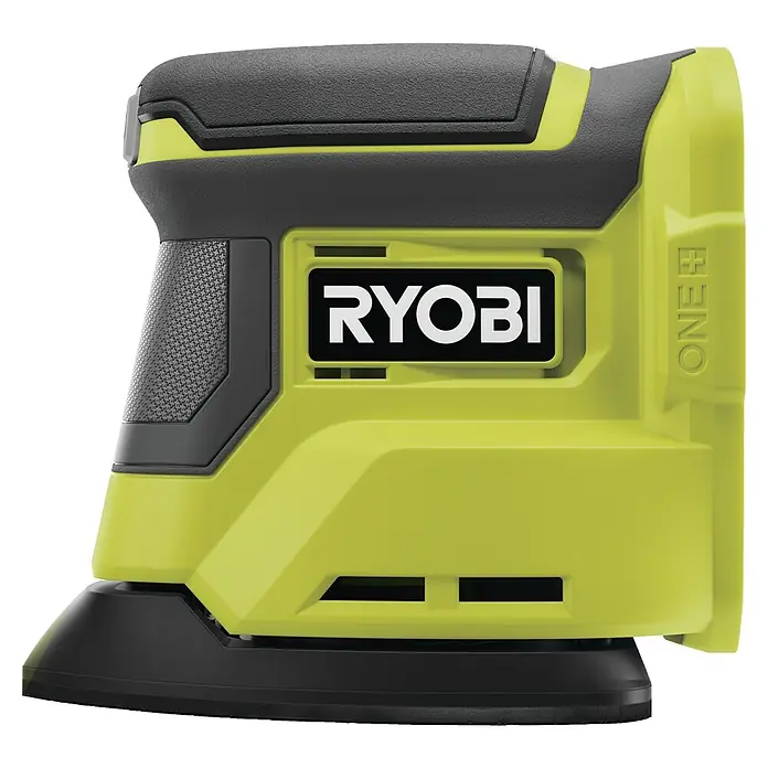 Ryobi ONE+ Akku-Delta-Vibrationsschleifer RPS18-0 - 18 V, Ohne Akku, 22.000 U/min - Detailansicht eines RYOBI Akku-Schleifers in Grün und Schwarz, ideal für Heimwerkerprojekte und professionelle Anwendungen.