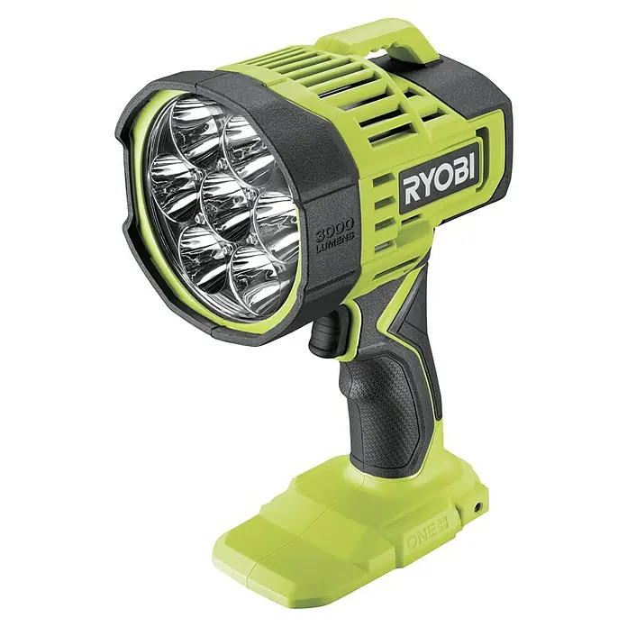 Ryobi ONE+ LED Baustrahler RLS18-0 - 3.000 lm, 3-Stufen-LED - Akkubetriebene Ryobi ONE+ LED-Arbeitsleuchte mit 3000 Lumen, ideal für Baustellen und den Heimgebrauch. Robuste Konstruktion.