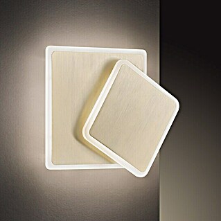 WOFI Sutter LED-Wandleuchte (10,5 W, L x B x H: 25 x 25 x 6,5 cm, Gold, Warmweiß)