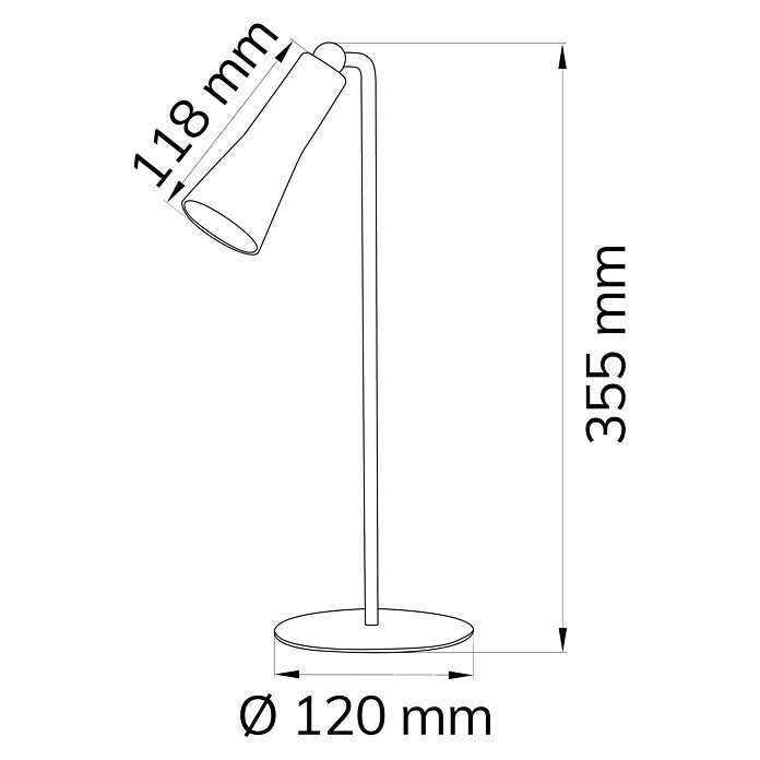 WOFI Tischleuchte Batley1,5 W, L x B x H: 12 x 12 x 35,5 cm, Weiß Sketch