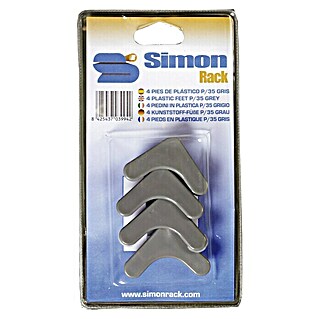 Simonrack Pie de estantería (4 ud., Específico para: Perfiles Simonrack de 35 mm, Gris)