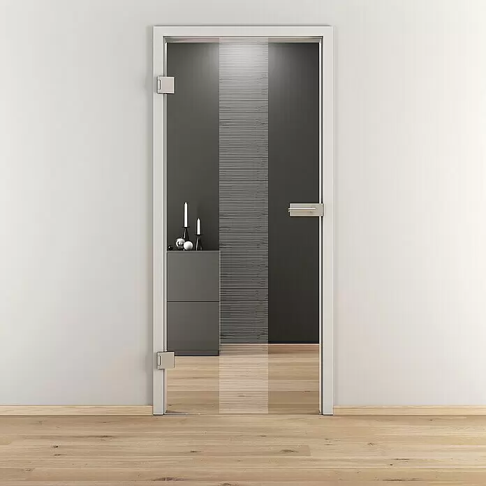 Diamond Doors Glasdrehtür 557 - 834 x 1.972 mm, DIN Anschlag: Links, Klarglas - Stimmungsaufnahme