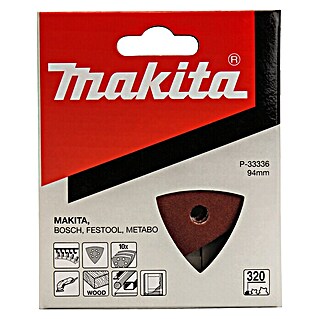Makita Schuurbladen 94 mm red velcro (Korreling: 320, 10 st., Geperforeerd)