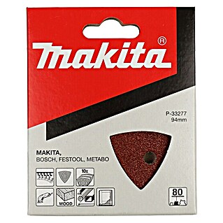 Makita Schuurbladen 94 mm red velcro (Korreling: 80, 10 st., Geperforeerd)