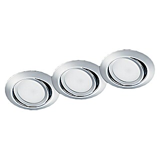 Trio Lighting Set de focos LED empotrables Rila (5 W, Color de luz: Blanco cálido, Diámetro: 8,2 cm, Cromo, 3 ud.)