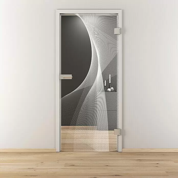 Diamond Doors Glasdrehtür 634 - 959 x 1.972 mm, DIN Anschlag: Rechts, Klarglas - Stimmungsaufnahme