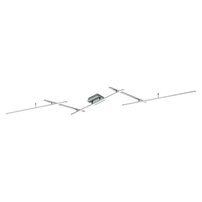 Trio Leuchten LED-Deckenleuchte Arvin - 22 W, L x B x H: 50 x 24,5 x 8,5 cm, Nickel-matt, RGBW - Moderne LED-Deckenleuchte in Silber. Die Leuchte ist mit verstellbaren Armen ausgestattet und bietet eine helle und effiziente Beleuchtung.