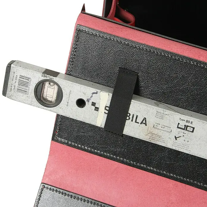 Hepco & Becker Werkzeugtasche Favorit 7123 - Innenmaß: B x T x H: 450 x 340 x 190 mm, Leder, Rot - Wasserwaage Stabila Typ 80 E mit 60 cm Länge, präzise und robust für vielseitige Anwendungen im Handwerk.