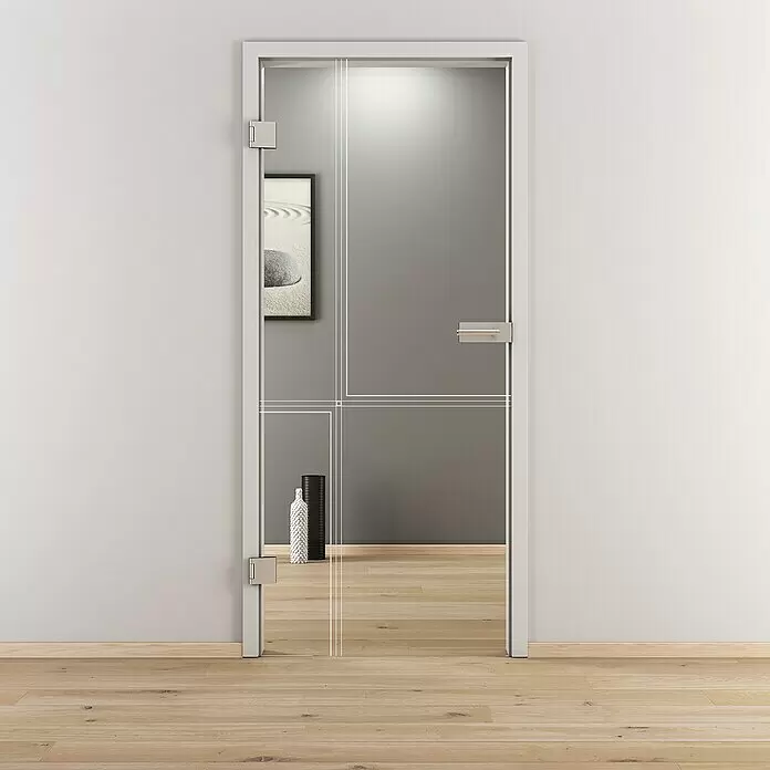 Diamond Doors Glasdrehtür 610 - 834 x 1.972 mm, DIN Anschlag: Links, Klarglas - Stimmungsaufnahme