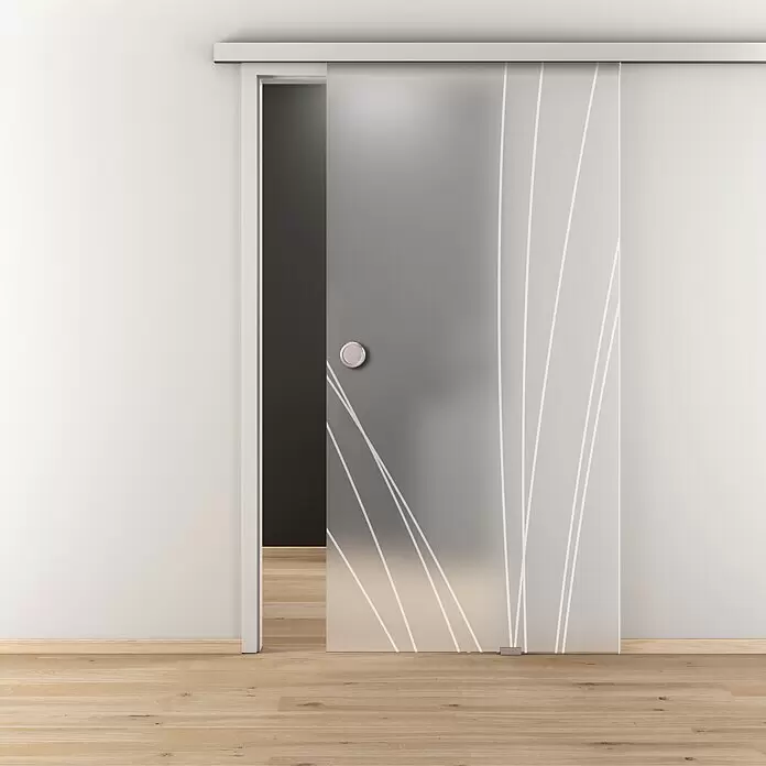 Diamond Doors Glasschiebetür 559 - 935 x 2.058 mm, Einscheibensicherheitsglas (ESG), Milchglas - Stimmungsaufnahme