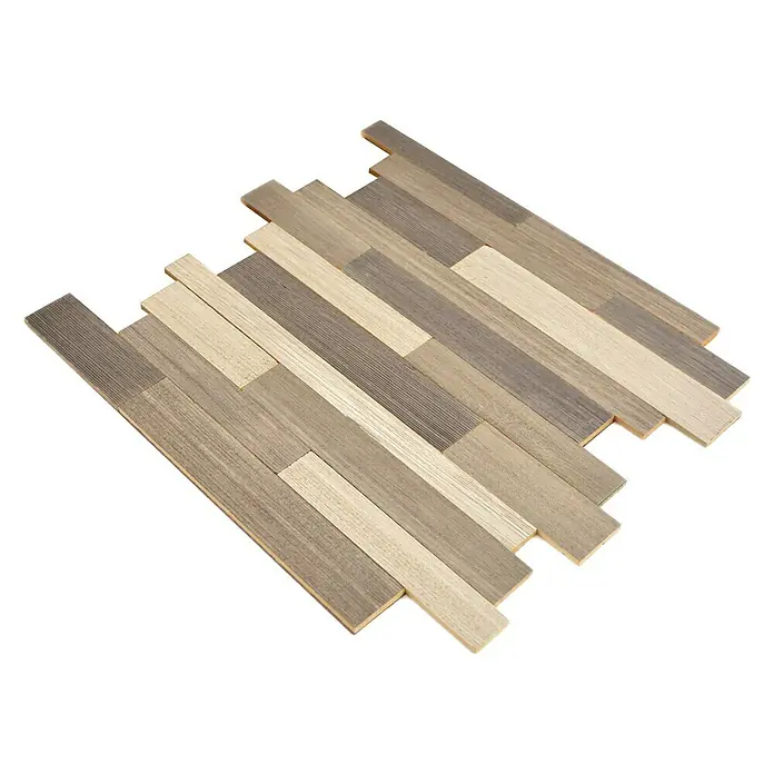 Selbstklebemosaik Woodland SWM PW3 - 30 x 30 cm, Grau, Matt - Muster aus Holzpaneelen in verschiedenen Farbtönen. Das Produkt ist perfekt für die Dekoration von Innenräumen.