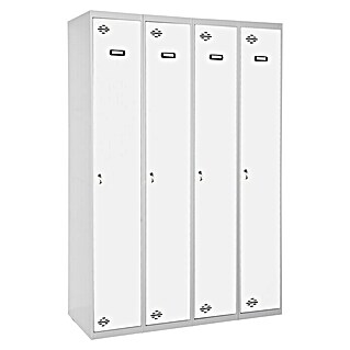 Simonrack Simonlocker Taquilla Prof. Single-Divider (L x An x Al: 50 x 120 x 180 cm, Número de puertas: 4 ud., Gris/Blanco)