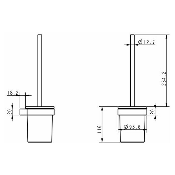 Lenz Pearl WC-BürstengarniturMessing, Nickel Sketch