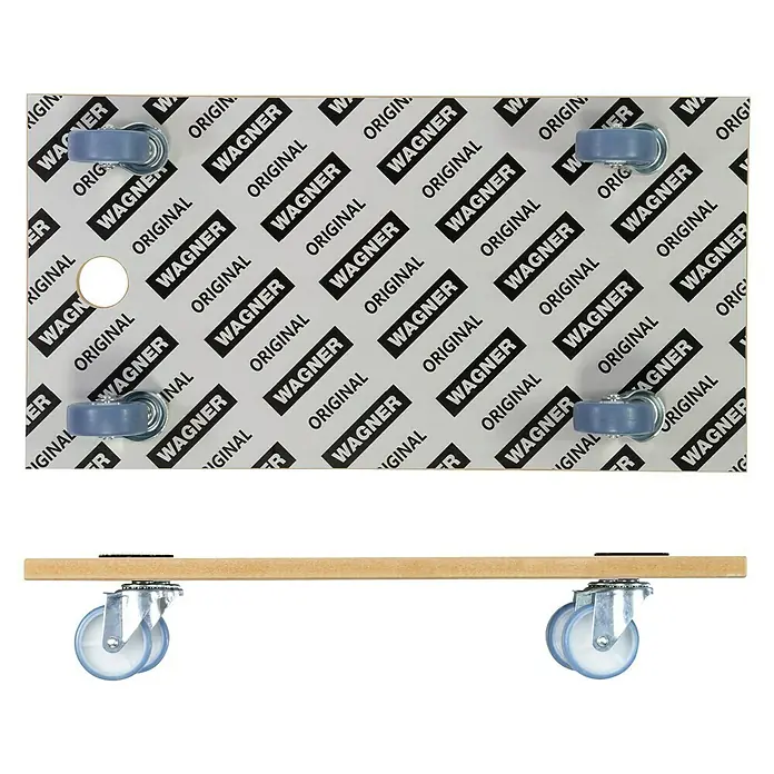 Wagner System Transportroller MM 1318 - L x B x H: 575 x 300 x 100 mm, Traglast: 200 kg, Holz - Das Bild zeigt eine Möbelrolle von Wagner Original, die eine praktische Hilfe zum Bewegen von Möbeln darstellt.