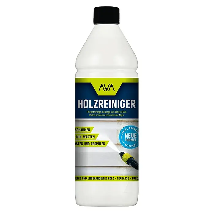 Ava Holzreiniger Holz - 1 l - Holzreiniger von AVA: Effiziente Pflege für Holzoberflächen, entfernt Schmutz und Algen. Neue Formel für effektive Reinigung von Terrassen und mehr.